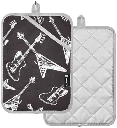 Potholder Rock and Roll Electric Rock Guitars Pot Holder Set of 2