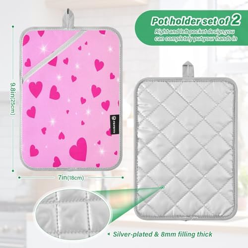 Preciosa Pink Heart Oven Mitt 2-Pack