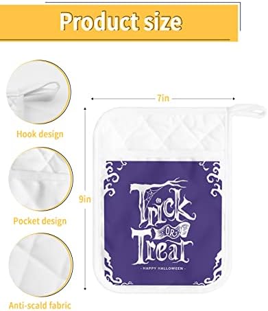 JasmineM Halloween Purple Potholders Set of 5 with Hanging Loops