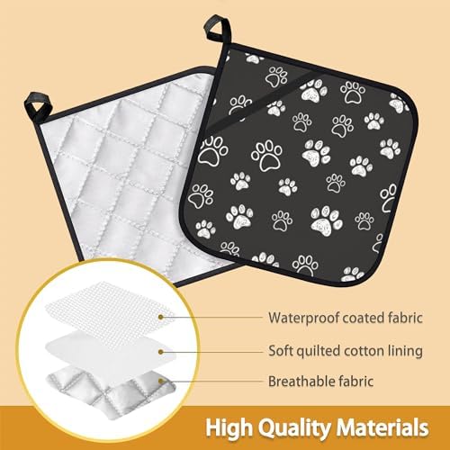 Cute Cat Dog Paw Pot Holder Set for Kitchen