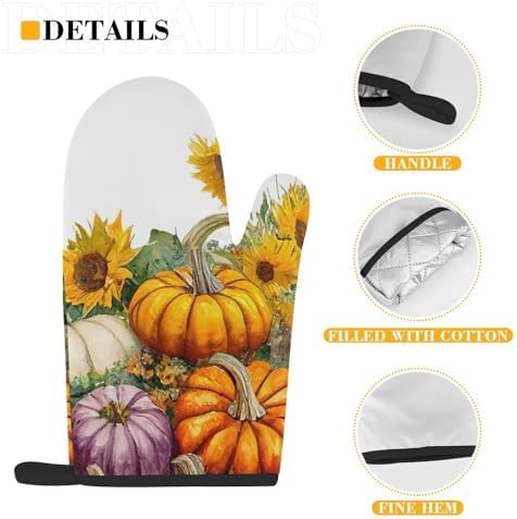 Grtfcolr Fall Pumpkin Oven Mitts and Pot Holders