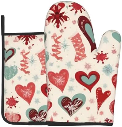 Perfect Heart-Shaped Oven Mitts and Pot Holders 2-Pack