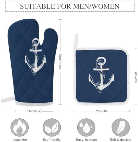 Safe Heat-Resistant Oven Mitts Set for Kitchen BBQ Use
