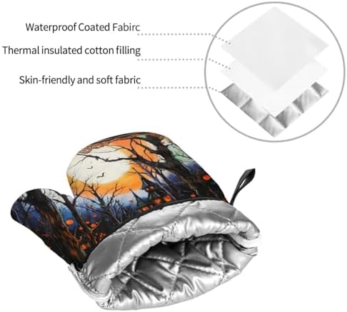 Heat-Resistant Oven Mitts Set for Baking Cooking