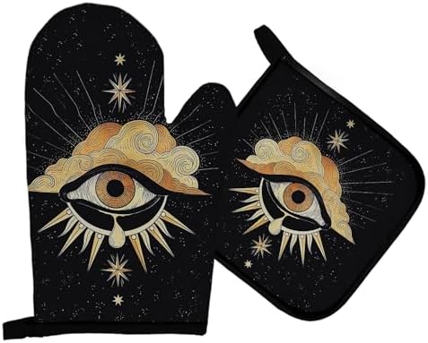 Mingnei Tarot Evil Eye Oven Mitts and Potholder Set
