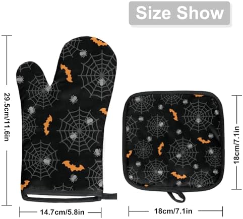 Aglebo Halloween Oven Mitts and Pot Holders Set of 2