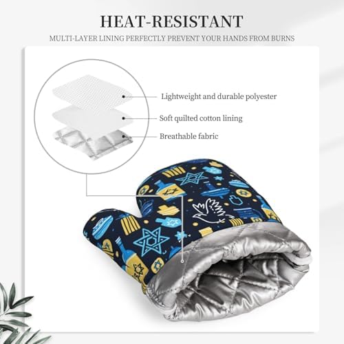 Happy Hanukkah Jewish Festival Reviewed Kitchen Oven Mitts