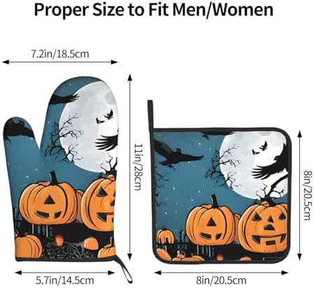 Spooktacular Halloween Oven Mitts Pot Holders Set