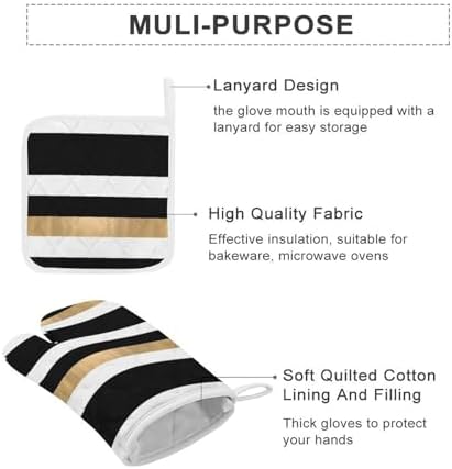 Curdesi 4PCS Oven Mitts and Pot Holders Set