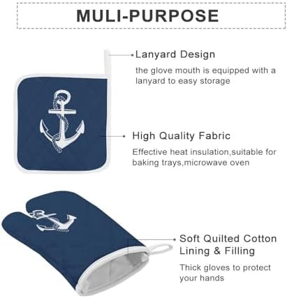 Safe Heat-Resistant Oven Mitts Set for Kitchen BBQ Use