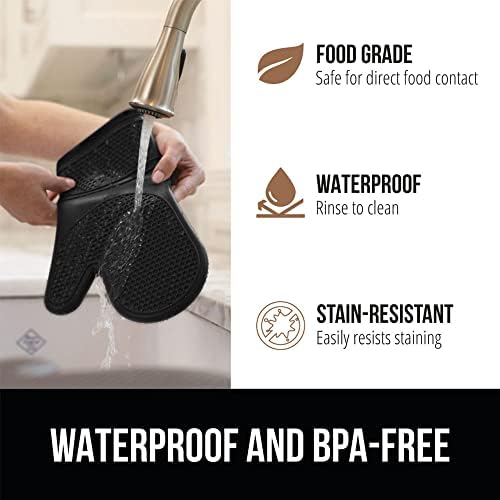 Heat-Resistant Silicone Oven Mitt Set