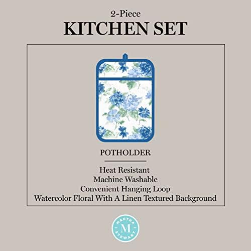 Martha Stewart Amber Floral Oven Mitt Set 2 Pack