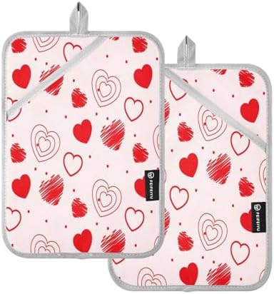 Red Love Heart 2-Piece Heat Resistant Potholer