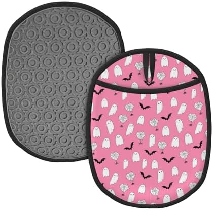 Pink Halloween Oven Mitt with Hanging Loop