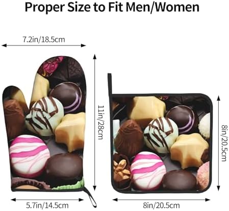 Quopvn Chocolate Printed Oven Mitts and Pot Holders Set