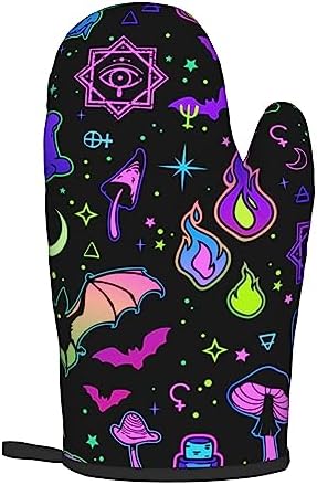 Fashionable High-Quality Halloween Goth Witchy Oven Mitts and Potholders