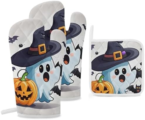 scematician Halloween Ghost Oven Mitts Set Cooking Comfort You Can Count On