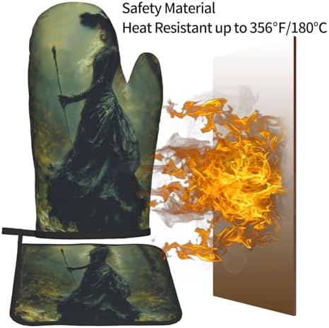 Halloween Witch Thermal Pot Holder Set Cozy Heat-Resistant