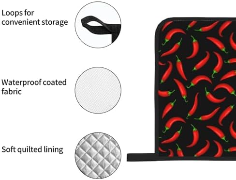 Red Hot Chilli Peppers Hand Underestimate Proof Oven Mitts Set of 4