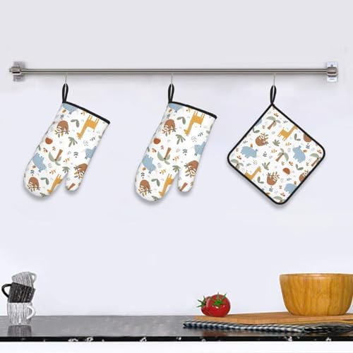 Safe Kitchen Gloves Set for Oven BBQ Use