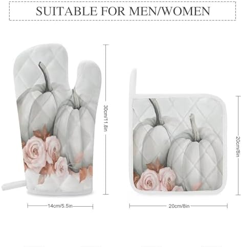 Fall-Themed Oven Mitts Pot Holders Set by NexmeiliTe