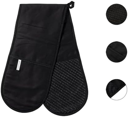 Heat-Resistant Oven Mitt 75x32in Black