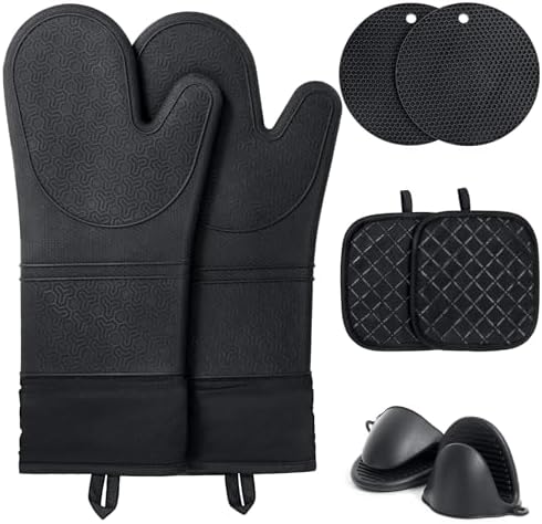 Premium Oven Mitts Pot Holders Set for Heat-Resistant Cooking