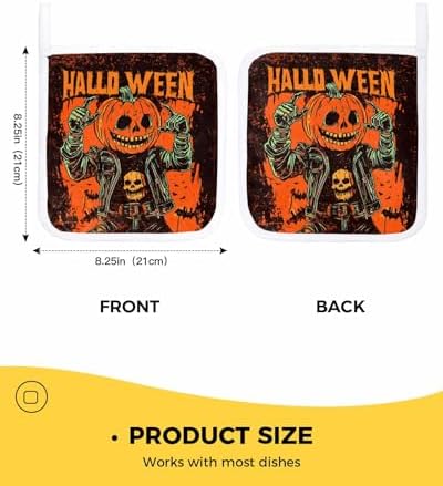 Halloween Treat 5-Piece SafeHot Potholders for Oven Kitchen Use