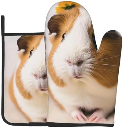 Quopvn Cute Flower Printed Oven Mitts 2pcs Set
