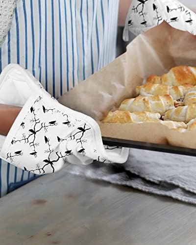 Halloween Heat-Resistant Potholders Set of 5 - Oven Mitts for Kitchen Use
