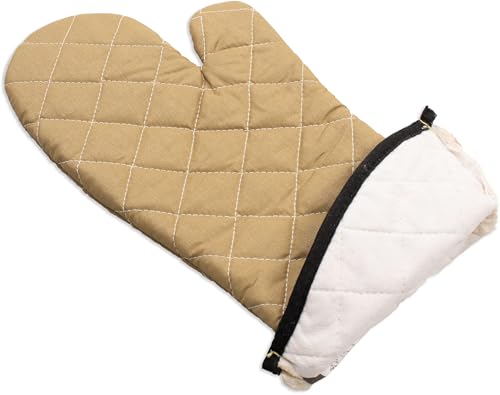 San Jamar 17 Tan Oven Mitts with Heat Protection