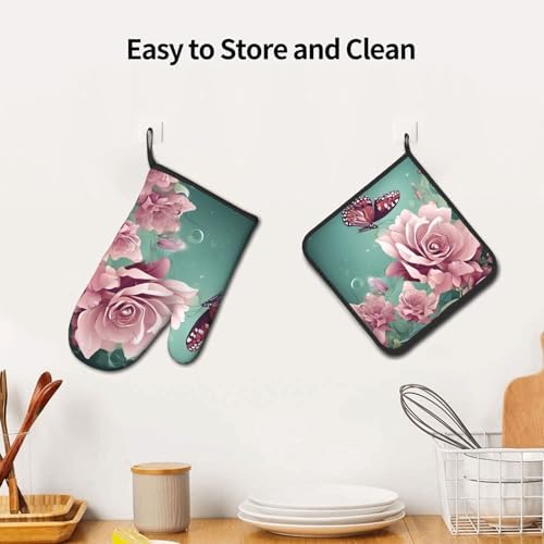 Floral Delight Oven Mitts Set