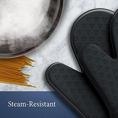 High-Quality 4-Piece Oven Mitt Pot Holder Set - Heat-Resistant Durable