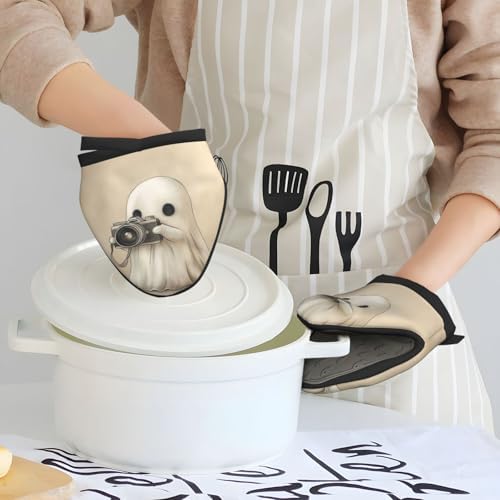 happie Halloween Mini Silicone Oven Mitts Clone_SAFE Heat-Resistant Cookware Protection