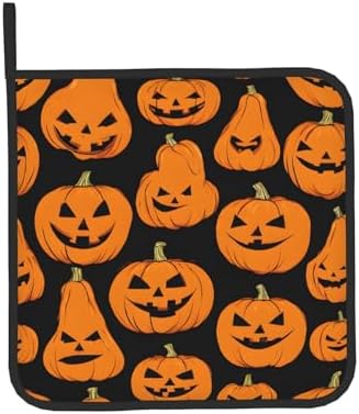 Pumpkin-Themed Oven Mitts Pot Holders Set