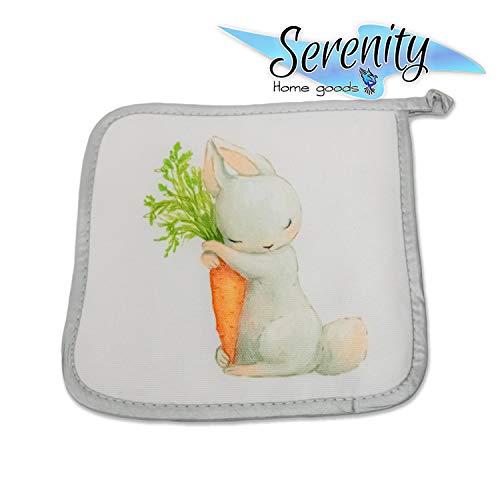 Easter Bunnys Touch Retro-Chic Kitchen Potholders for Gifting