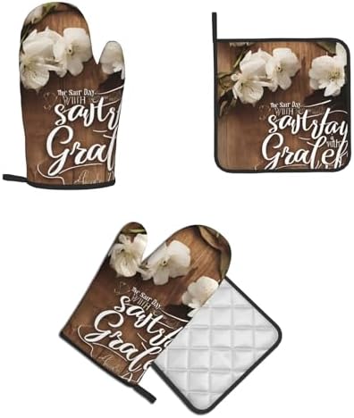 Quopvn Inspirational Quotes Oven Mitts and Pot Holders Set of 2