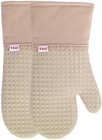 T-Fal Silicone Oven Mitt Set 2 Pack Sand