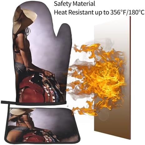 Quopvn Oven Mitts Pot Holders 2PCS Set Non-Slip Heat Resistant Kitchen Gloves