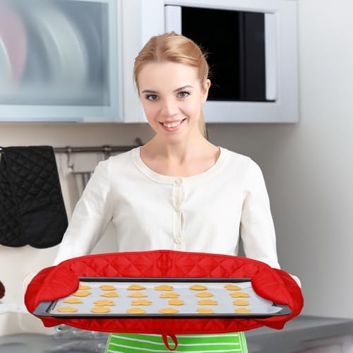 TecUnite 4-Piece Heat-Resistant Oven Mitt Set Durable Kitchen Essentials