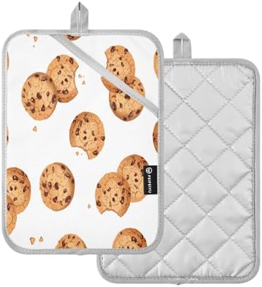 Kcldeci Cookie Pattern 2Pack Pot Holder Set - Durable Heat-Resistant Kitchen Pots Pans