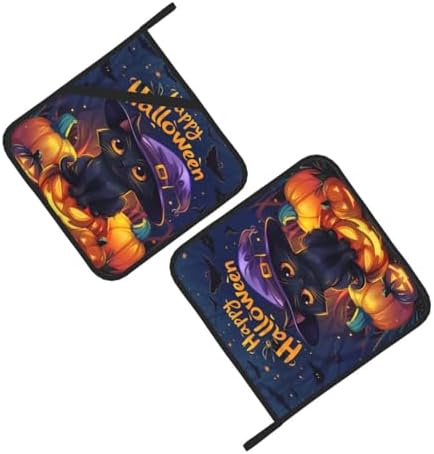 Super Spooky Halloween Cat Potholders