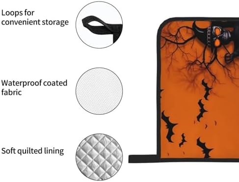 XHHRRDNZ Orange Halloween Oven Mitts and Pot Holders Set of 4