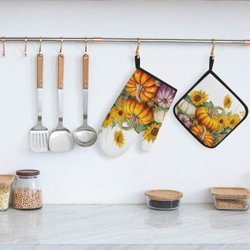 Grtfcolr Fall Pumpkin Oven Mitts and Pot Holders