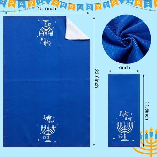 Ziliny Hanukkah Apron Mitts Towels Set for Kitchen