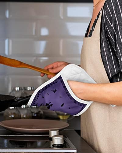 Haunted House Purple Pot Holders with Pocket for Kitchen