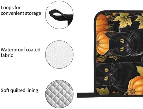 Halloween Treat Safe Oven Mitts Pot Holders for Baking BBQ