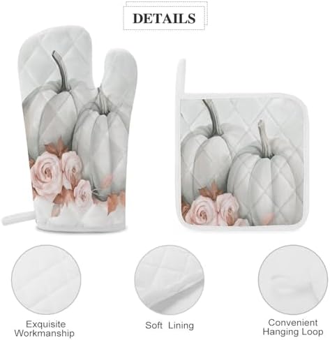 Fall-Themed Oven Mitts Pot Holders Set by NexmeiliTe