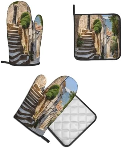 Italian Tuscan Oven Mitt Pot Holder Set