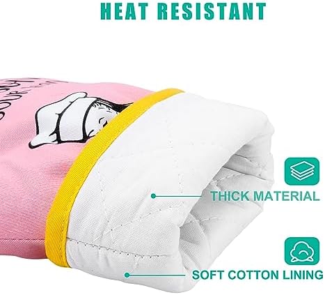 Funny and Warm Retro Baking Oven Mitt Set for Women